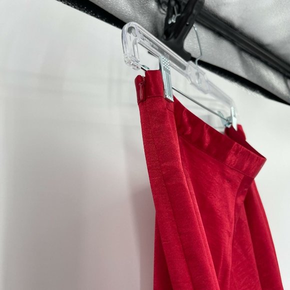 Privacy Please Pants Red Wide Leg High Waist Side Zip No Pocket Size L - Picture 3 of 5